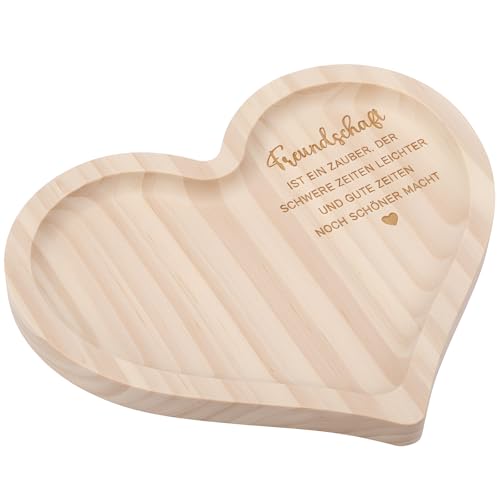 Geiserailie Geschenke für Freundin Weihnachten Beste Freundin Geschenk Herzförmige Holz Tablett mit Gravur Personalisierte Holz Deko Geburtstagsgeschenk Dankeschön Freundschaftsgeschenke von Geiserailie