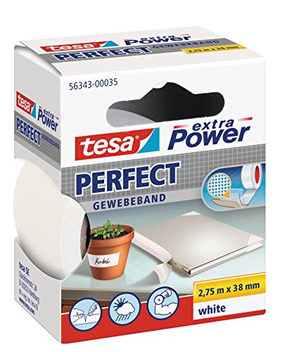 tesa extra Power® Spar-Set: 10x 56343-35-03 Perfect Gewebeband weiß 2,75m:38mm von Geizhaus24