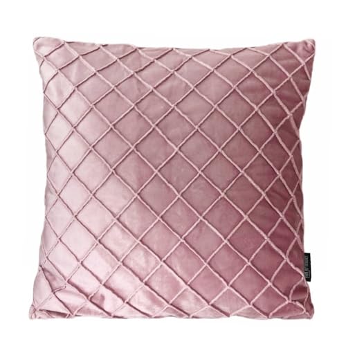 Velvet Cross Pink | 45 x 45 cm | Kissenbezug | Samt/Polyester von Gek op kussens!