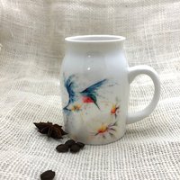 Kolibri Aquarell Design Krug, Milchkanne, Milchkännchen, Keramikvase, Geschenk, Blumenvase, Wildtier Kunst Karaffe, Krug von GekkoArtWatercolours