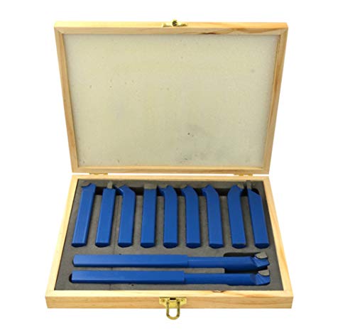 Drehstahl Satz 11-tlg 16x16mm Drehmeißel Set Holzkoffer DIN Normen (DR-TOK16mm) von Geko