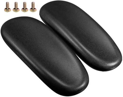 Gekufa Bürostuhl Ersatz Armlehne Arm Pads Caps Fit Universal Schreibtisch Stuhl Armlehnen Polster Abstand der Befestigungslöcher 10,2 cm mit Montage Loch Muster Schrauben (1 Paar) Schwarz von Gekufa