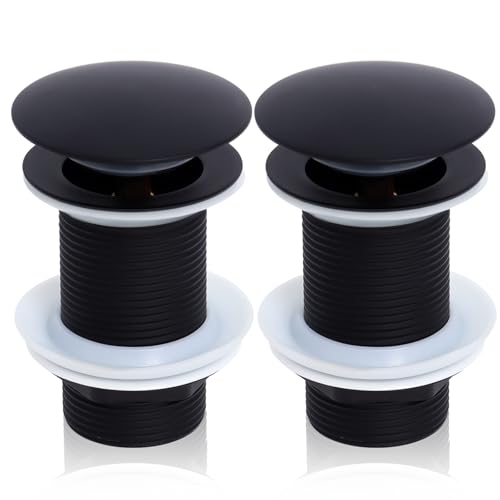 Waschbecken Ablaufgarnitur Ohne überlauf Abflussgarnitur Pop Up Ventil Waschtisch abfluss ventil Click Clack Schwarz – 2er Set Waschbecken Ablaufgarnitur Ohne überlauf Abflussgarnitur Pop Up Ventil Waschtisch abfluss ventil Click Clack Schwarz – 2er Set von Gekufa