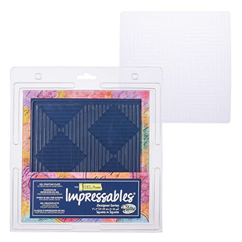 transotype 10815-SLM-02 Gel Press Impressables Schablone Squares In Squares 17, 78x17, 78cm von Gel Press