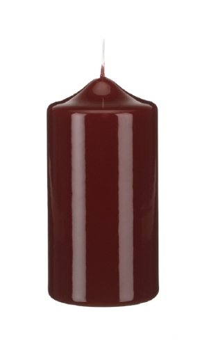 Gelackte Kerzen Stumpenkerzen Klarlack - hochglänzend Bordeaux 20 x 8 cm, 2 Stück, Exclusive besondere Kerzen von VELAS