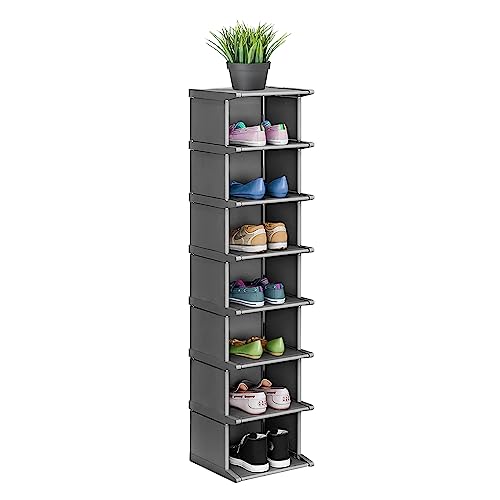 Gelanty Schuhregal, 8 Ebenen Schuhregale Schmal und Hoch, DIY Vertikaler Schuhschrank Organizer Passend für Eingänge, Korridore, Ecken und Schränke von Gelanty