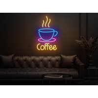 Kaffeetasse Neon Schild, Kaffee Licht, Leuchtschild, Led Wanddeko, Cafe Schild Für Business von GelatoStore