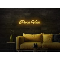 Pura Vida Leuchtreklame, Led Zeichen, Zitat Led Zeichen Zitat, Moderne Leuchtreklame Wanddekor von GelatoStore