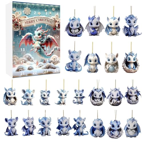 Countdown Clock 2024 Christmas Holiday Advent Calendar Funny Blue Christmas Advent Calendar 2D Ornament Set Christmas Home Flat Style String Lights Battery Powe with Timer 2 (Sky Blue, 27x19x3.5) von Gelb&Schwarz