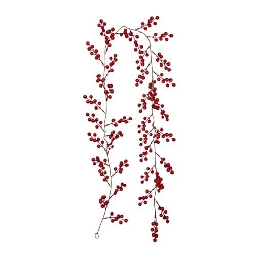 Gelb&Schwarz Künstliche Girlande mit roten Beeren, für drinnen und draußen, Gartentor, Heimdekoration, für Winterurlaub, Neujahr, Tafelaufsatz, Blumenarrangement, 1,8 m, Rot, Einheitsgröße Gelb&Schwarz Künstliche Girlande mit roten Beeren, für drinnen und draußen, Gartentor, Heimdekoration, für Winterurlaub, Neujahr, Tafelaufsatz, Blumenarrangement, 1,8 m, Rot, Einheitsgröße von Gelb&Schwarz