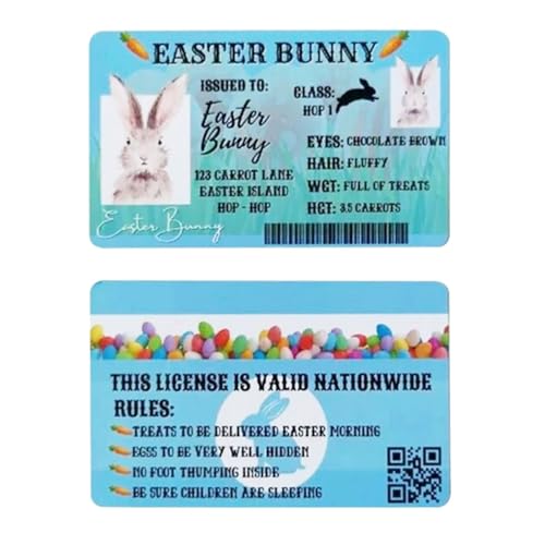 Osterhase Führerschein Neuheit Osterdekoration Verlorener Führerschein DIY Osterhase Verlorener Ausweis Karte Osterhasenschein 1/3/5 Stück (A, Einheitsgröße) von Gelb&Schwarz