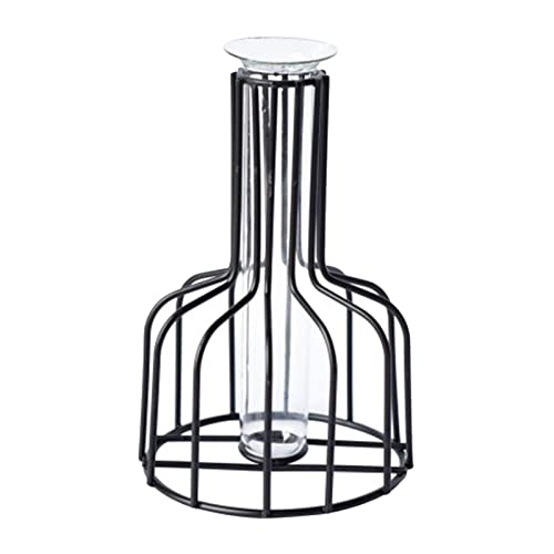 Sommerkranz Getrocknete Blumen Transparent Glas Kreatives Hydroponisches Reagenzglas Kleine Vase Wohnzimmer Blumenarrangement Kleine Türkränze Outdoor (Schwarz, Einheitsgröße) von Gelb&Schwarz