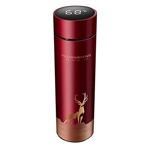 Wasserflaschen mit Zeitmarkierungen, 500 ml, Kaffee-Thermosflasche, intelligente Temperaturanzeige, intelligentes Glas und Flasche, kleine Tasse Wasserflaschen mit Zeitmarkierungen, 500 ml, Kaffee-Thermosflasche, intelligente Temperaturanzeige, intelligentes Glas und Flasche, kleine Tasse von Gelb&Schwarz