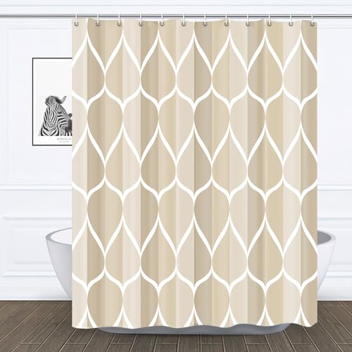 Gelbchu Elfenbeinfarbener Stoff Duschvorhang B 72xH 72, wasserdichtes Design und Polyester, schnell trocknend, beschwerter Saum, Duschvorhänge Set für Badezimmer, langlebig und waschbar mit 12 Haken Gelbchu Elfenbeinfarbener Stoff Duschvorhang B 72xH 72, wasserdichtes Design und Polyester, schnell trocknend, beschwerter Saum, Duschvorhänge Set für Badezimmer, langlebig und waschbar mit 12 Haken von Gelbchu