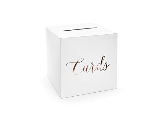 PartyDeco Geldbox für Hochzeitskarten Geschenkebox Hochzeitsfeier Zubehör (Rose Gold) von PartyDeco