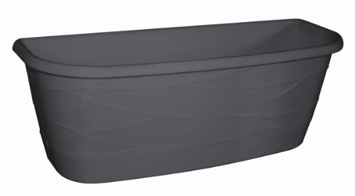 Geli Blumenkasten Maya aus Kunststoff mit Bewässerung und Balkonkasten Haltern, Farbe:anthrazit von Geli