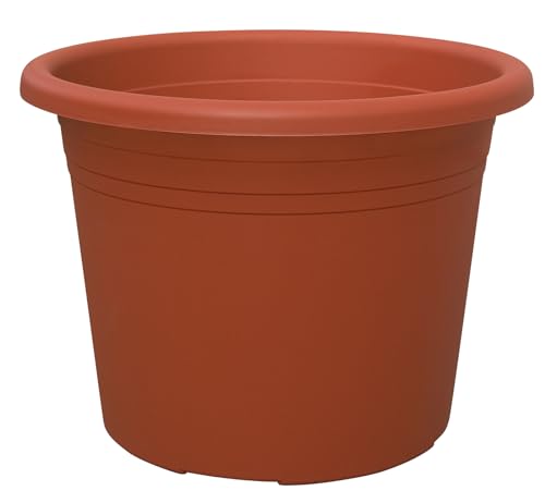 Geli Blumentopf CYLINDRO rund aus Kunststoff, Farbe:Terracotta, Durchmesser:40 cm von Geli