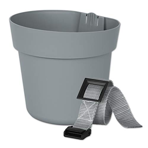 Geli Conny Hängetopf + Befestigung Geländertopf Blumentopf Hängend Hellgrau von Geli