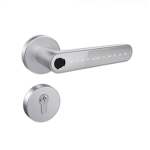 Gelikom ET2-0 Smart Home Türgriff mit RFID, Fingerprint & PIN (Silber + Gateway) von Gelikom