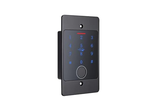 Gelikom Smart Home Codeschloss CB4 mit Fingerprint, RFID und PIN, verwaltbar mit APP (Codeschloss + Tuya Control Board + Netzteil + Unterputz-Dose + 5 RFID Keyfobs, Schwarz) von Gelikom