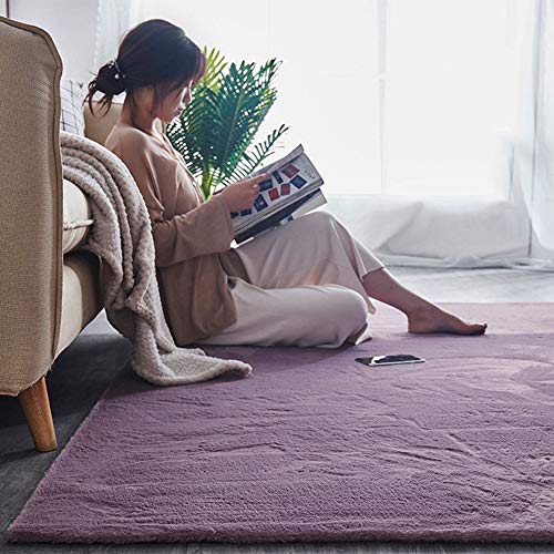 Faux Rutschfeste Kurzfell-Teppich Kunstfell Hasenfell Imitat, Wohnzimmer Schlafzimmer Kinderzimmer, Als Faux Bett-Vorleger Oder Matte Für Stuhl Hocker Sofa,Lila,160 * 230cm Faux Rutschfeste Kurzfell-Teppich Kunstfell Hasenfell Imitat, Wohnzimmer Schlafzimmer Kinderzimmer, Als Faux Bett-Vorleger Oder Matte Für Stuhl Hocker Sofa,Lila,160 * 230cm von GELing