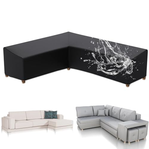 Abdeckung für Gartenmöbel V-Form, Sofa Abdeckung Schutzhülle Gartenmöbel Wasserdicht, Winddicht UV-Beständiges, 210D Oxford Gewebe Schutzhülle für V Form Lounge Sofa, Ecksofa -215 x 215 x 87cm Abdeckung für Gartenmöbel V-Form, Sofa Abdeckung Schutzhülle Gartenmöbel Wasserdicht, Winddicht UV-Beständiges, 210D Oxford Gewebe Schutzhülle für V Form Lounge Sofa, Ecksofa -215 x 215 x 87cm von GelldG