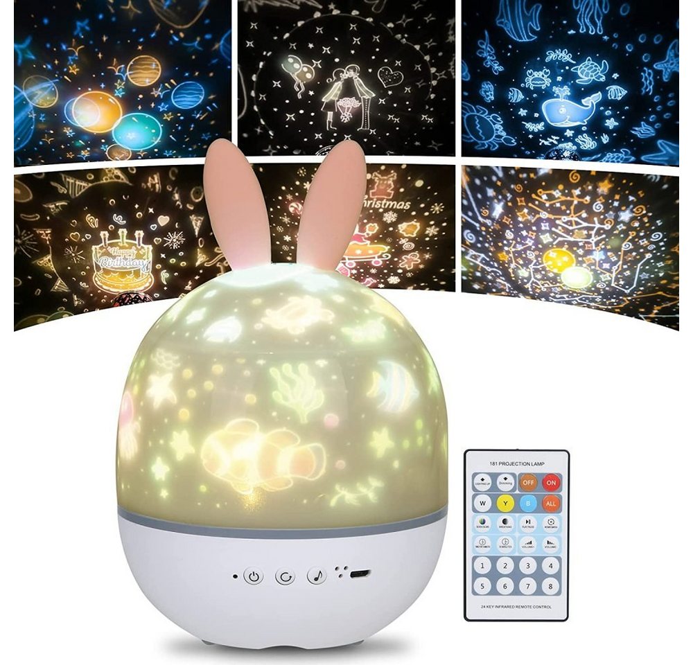 GelldG Nachtlicht Sternenhimmel Projektor 360° Drehbar LED Musik Nachtlicht von GelldG