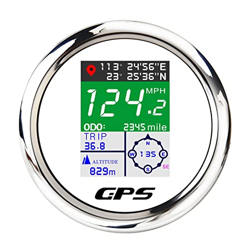 Geloo 85mm GPS-Geschwindigkeitsmesser, TFT-Bildschirm wasserdichte digitale Geschwindigkeitsmesser einstellbar Mph Knot Km/h Geschwindigkeitsanzeige mit GPS-Antenne für Marine Auto Motorrad Camper Geloo 85mm GPS-Geschwindigkeitsmesser, TFT-Bildschirm wasserdichte digitale Geschwindigkeitsmesser einstellbar Mph Knot Km/h Geschwindigkeitsanzeige mit GPS-Antenne für Marine Auto Motorrad Camper von Geloo