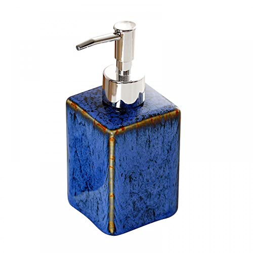 Handseifenspender Ofen Variable Glasur Lotion Dispenser Dish Seifenspender Keramik Seifenspender für Badezimmer Küche 334 ml (Blau) von Gelory