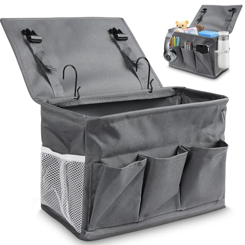 Betttasche Zum Einhängen, Bedside Organizer, Bed Caddy with 6 Pockets, Sofa-Hängelager Multi-Purpose Hochbett Bettseite Veranstalter für Handys, iPads, Brillen, Bücher, Fernbedienungen usw (Grau) (1) von GeluEla