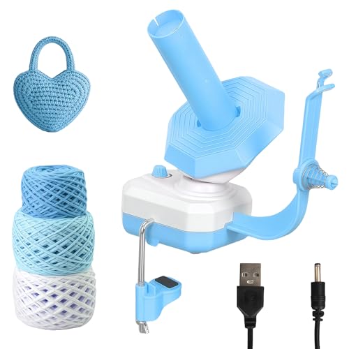 Garnwickler, elektrischer Garnkugelwickler, Garn Ball Wickler Praktischer, Automatisches Strickwerkzeugzubehör zum Häkeln und Stricken (blau) von GeluEla