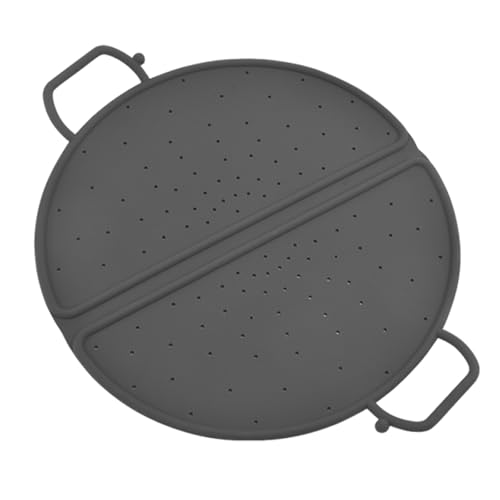 Spritzschutz aus Silikon, Faltbar, Ø 30.5 cm, Überkochschutz für Töpfe, Überkochschutz und Spritzschutz, Mehrzweck-Fettspritzschutz, Topfdeckel mit Griffe für Pfannen bis 30cm von GeluEla