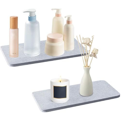 2 Stück Wasserabsorbierendes Steintablett für Spüle (Grau) von GeluEla