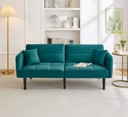 Gelukueub 2-in-1 Verstellbares Schlafsofa – Zweisitzer mit Samtbezug, klappbaren Armlehnen & Schlaffunktion,ideal für kleine Räume Gelukueub 2-in-1 Verstellbares Schlafsofa – Zweisitzer mit Samtbezug, klappbaren Armlehnen & Schlaffunktion,ideal für kleine Räume von Gelukueub