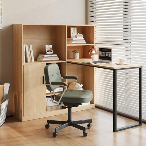 Gelukueub Computertisch,Regal-Schreibtisch,Schrankschreibtisch Arbeitstisch, Schrankschreibtisch, Natur 120cm von Gelukueub