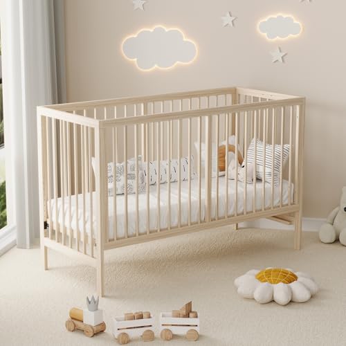 Gelukueub Holz Babybett, multifunktionales Babybett, umwandelbar in Nebenbett/Malerbrettständer/Schreibtisch, höhenverstellbar, ohne Matratze, aus Fichte, naturfarben, 140x60x90cm Gelukueub Holz Babybett, multifunktionales Babybett, umwandelbar in Nebenbett/Malerbrettständer/Schreibtisch, höhenverstellbar, ohne Matratze, aus Fichte, naturfarben, 140x60x90cm von Gelukueub