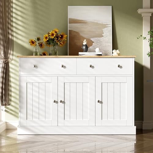 Gelukueub Sideboard, Wohnzimmerschrank mit gravierter Textur, viel Stauraum von Gelukueub