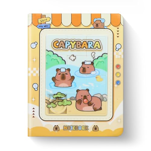 Geluode Capybara Notebook, Mini Grid Journal for Puzzle Games, Hard Cover Colored Inner Pages, Cute Capybara Design, Portable Pocket Notebook for School (80 Sheets 160 Pages) von Geluode