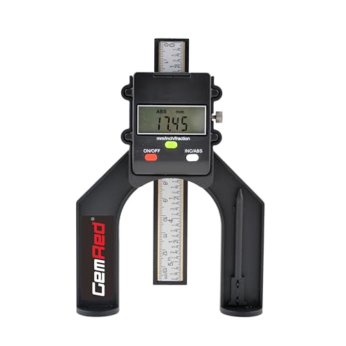 Digitaler Tiefenmesser, GemRed Höhenmesser Präzision 0-80 mm mit Magnetischen Füßen für Frästisch, Holzbearbeitung und Maschinenbau von GemRed