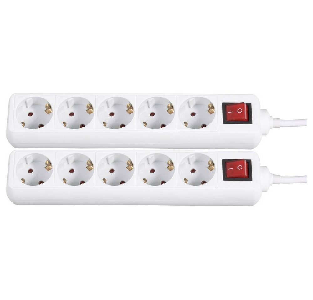 Gembird 5fach Überspannungsschutz-Steckdosenleisten 2er-Set SPG4-C-6 Steckdosenleiste, Überspannungsschutz, mit Schalter von Gembird