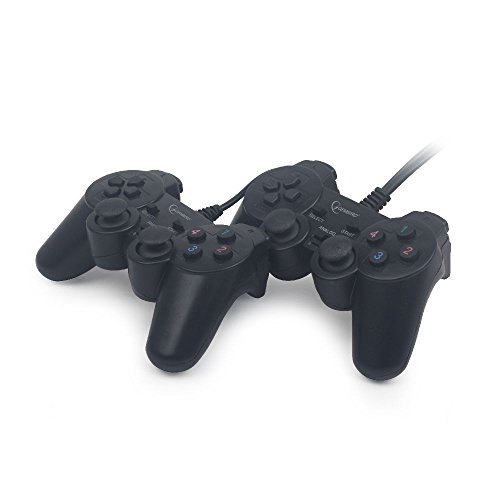 Gembird JPD-UDV2-01 Double USB Gamepad mit Dual-Vibration schwarz von Gembird