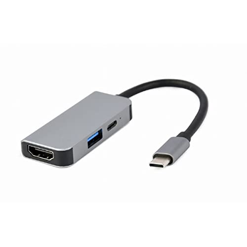 Gembird Multi-USB-Adapter Typ C 3-in-1 USB HDMI PD Silber von Gembird