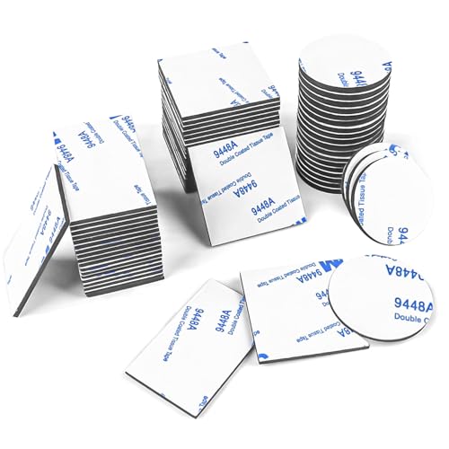 Gemi Klebepads Doppelseitig Extra Stark, 60 Stück Klebepads Schaumband Selbstklebend, Schwarz Wasserfeste Doppelseitige Klebepad für Zuhause Büro Auto Schule, Klebepad mit Rund/Quadratisch/Quadrat Gemi Klebepads Doppelseitig Extra Stark, 60 Stück Klebepads Schaumband Selbstklebend, Schwarz Wasserfeste Doppelseitige Klebepad für Zuhause Büro Auto Schule, Klebepad mit Rund/Quadratisch/Quadrat von Gemi