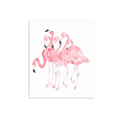 Gemini_mall® Moderne abstrakte Ölgemälde auf Leinwand, Rosa Flamingo, rahmenloser Wand-Kunstdruck fürs Schlafzimmer , Wohnzimmer und als Hausdekoration, D, 40x50cm von Gemini_mall