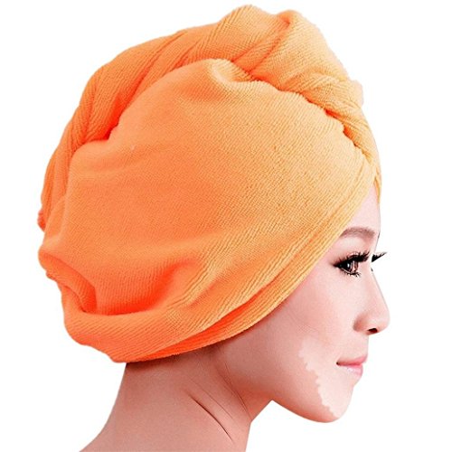 Gemini_mall Spa Days Handtuch Luxus Turban-Handtuch, zum Trocknen der Haare, saugfähig, leichte Baumwolle, Orange, Einheitsgröße von Gemini_mall