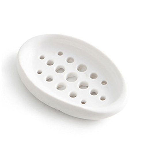 Gemini_mall Seifenschale aus Kunststoff, mit Ablauf, für Küche, Badezimmer, Dusche (weiß) von Gemini_malll