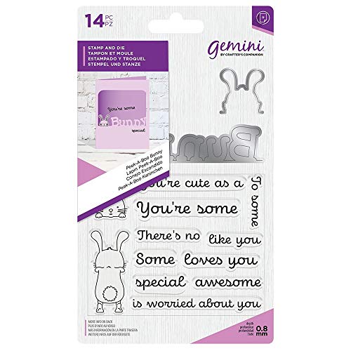 Gemini GEM-STD-PABBUN Stempel Häschen, Papier Metall, Peek-A-Boo Bunny, One Size von Gemini