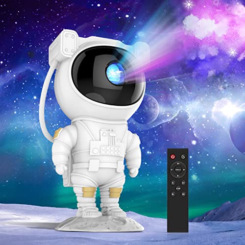 Gemmac Astronaut Galaxy Projektor, LED Sternenhimmel Projektor Kinder Nachtlicht Projektor mit Fernbedienung 360° Drehen Astronaut Sternenhimmel Projektor Kinder Lampe Sternenprojektor für Erwachsene von Gemmac