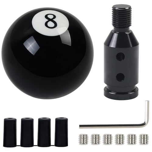 Gemsaya Universal Schaltknauf Rund Schwarz 8 Ball Billard, Acryl 4 5 6 Gang Hebel Griff Schalthebel Aluminium Legierung Schaltknauf Adapter Mit Einbausatz für Manuelle Schalthebel ohne Gewinde Gemsaya Universal Schaltknauf Rund Schwarz 8 Ball Billard, Acryl 4 5 6 Gang Hebel Griff Schalthebel Aluminium Legierung Schaltknauf Adapter Mit Einbausatz für Manuelle Schalthebel ohne Gewinde von Gemsaya