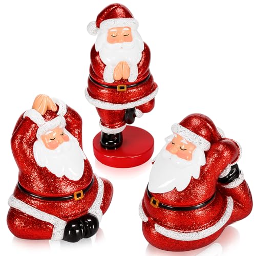 Gemscream 3-teiliges Yoga-Weihnachtsmann-Figuren-Set für Weihnachten, Tischdekoration, Innenbereich, Yoga-Liebhaber, Geschenk, Weihnachtsmann-Statue, Ornament, Weihnachtsstatue für Zuhause, Büro Gemscream 3-teiliges Yoga-Weihnachtsmann-Figuren-Set für Weihnachten, Tischdekoration, Innenbereich, Yoga-Liebhaber, Geschenk, Weihnachtsmann-Statue, Ornament, Weihnachtsstatue für Zuhause, Büro von Gemscream